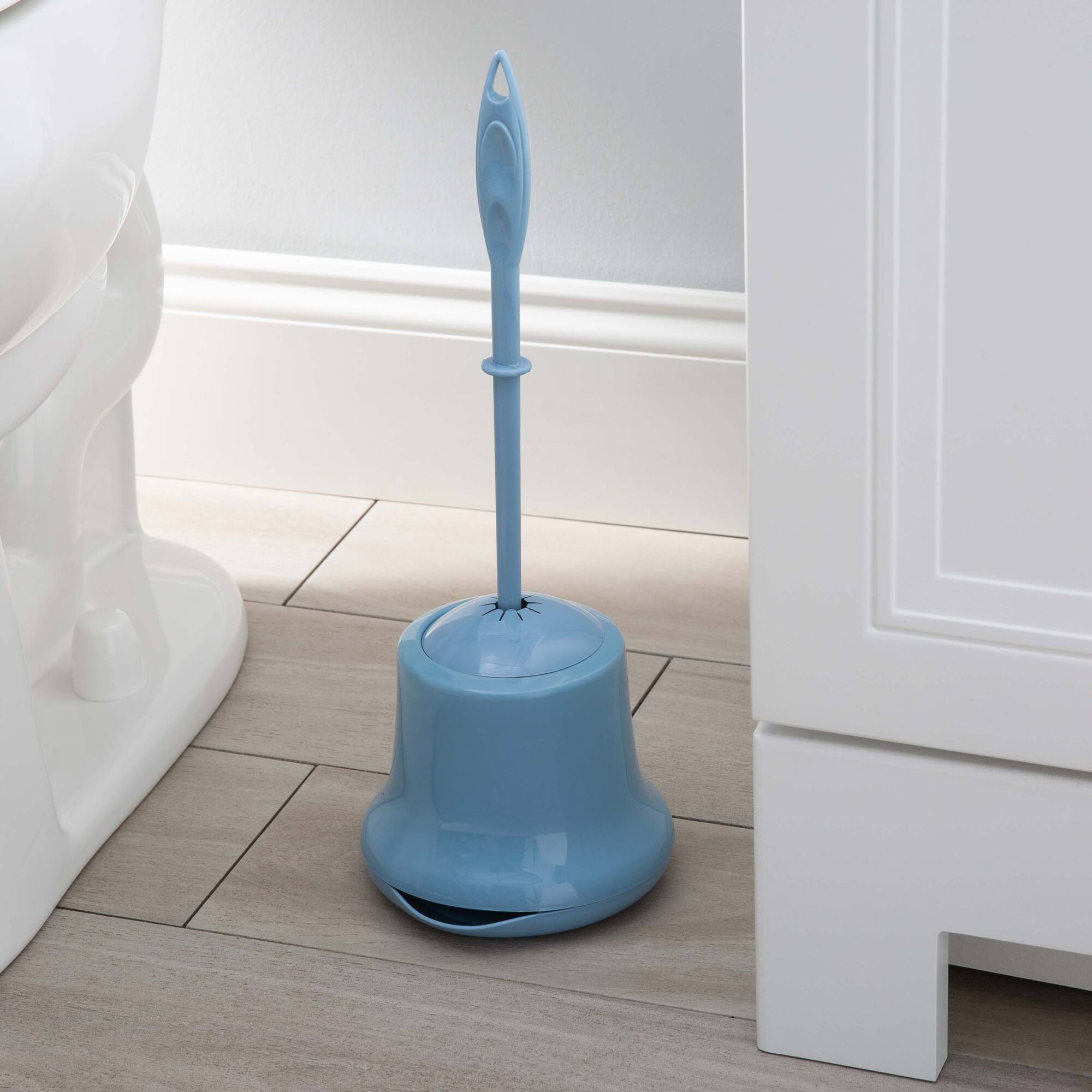 Bath Bliss Blue Toilet Brush & Holder